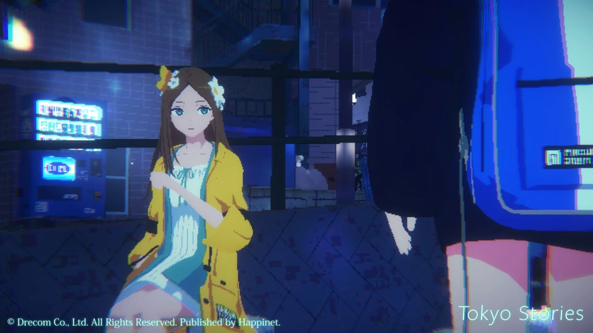 夜の街角に立つ少女