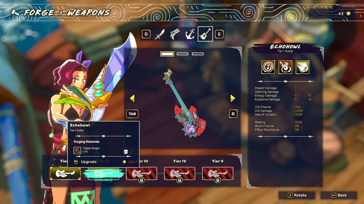Surfpunk 武器鍛冶画面