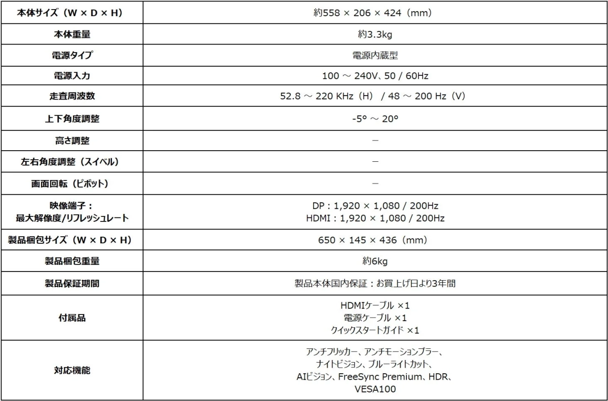 MAG 256F E20の本体サイズと対応機能