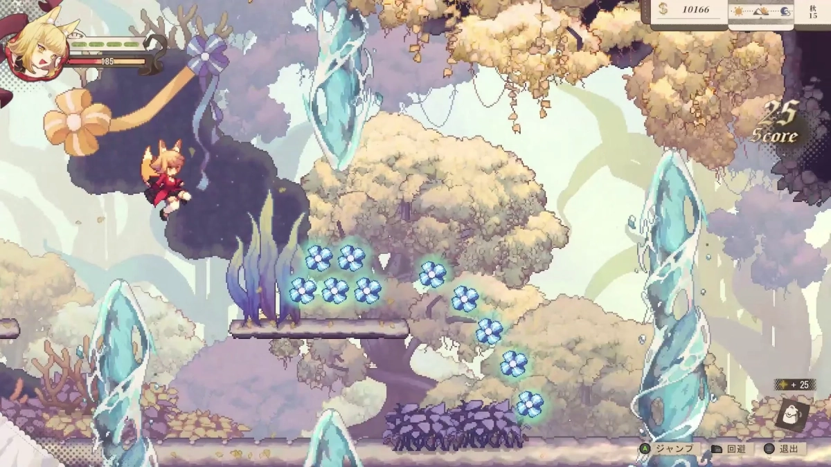 ピクセルアートのプラットフォームゲーム