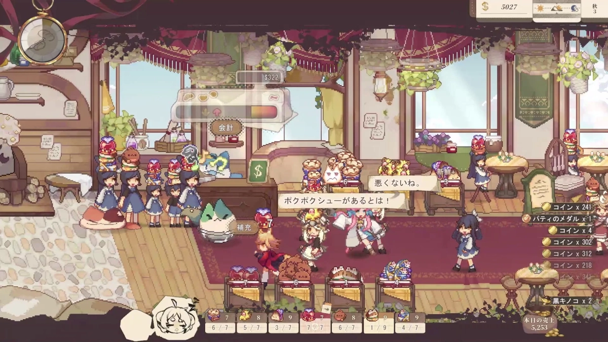 ピクセルアートの経営シミュレーションゲーム