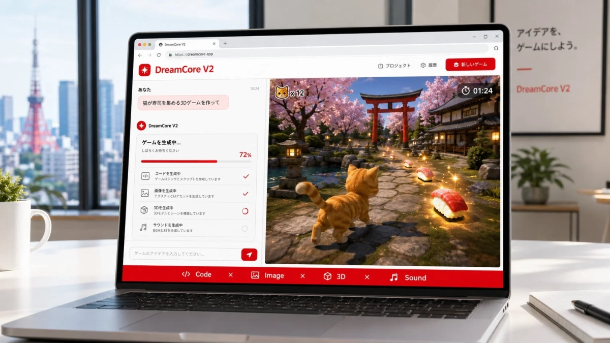 DreamCore V2の操作画面