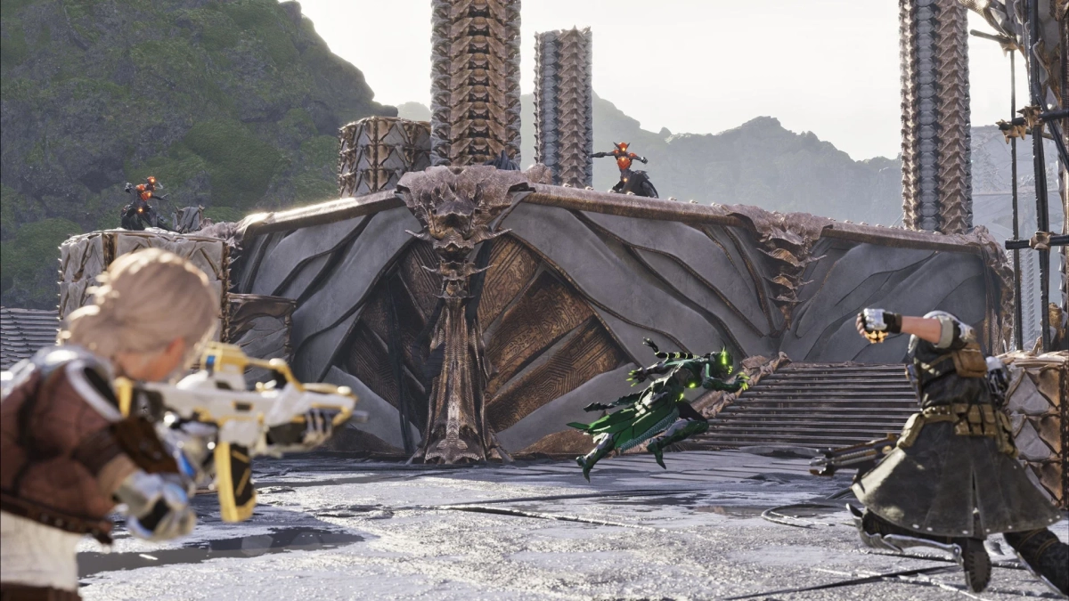SFアクションゲームの戦闘シーン