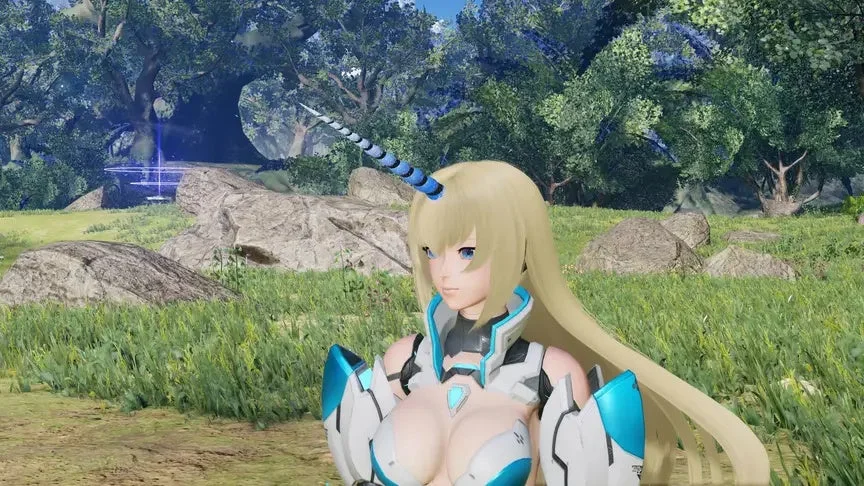 金髪ツノの女性キャラクター