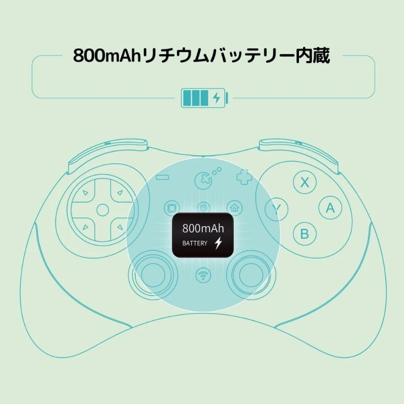 800mAhリチウムバッテリー内蔵