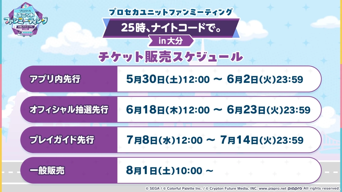 チケット販売スケジュール