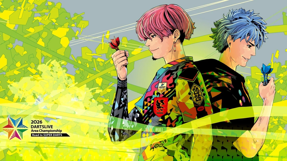 躍動感あふれるダーツプレイヤーのイラスト