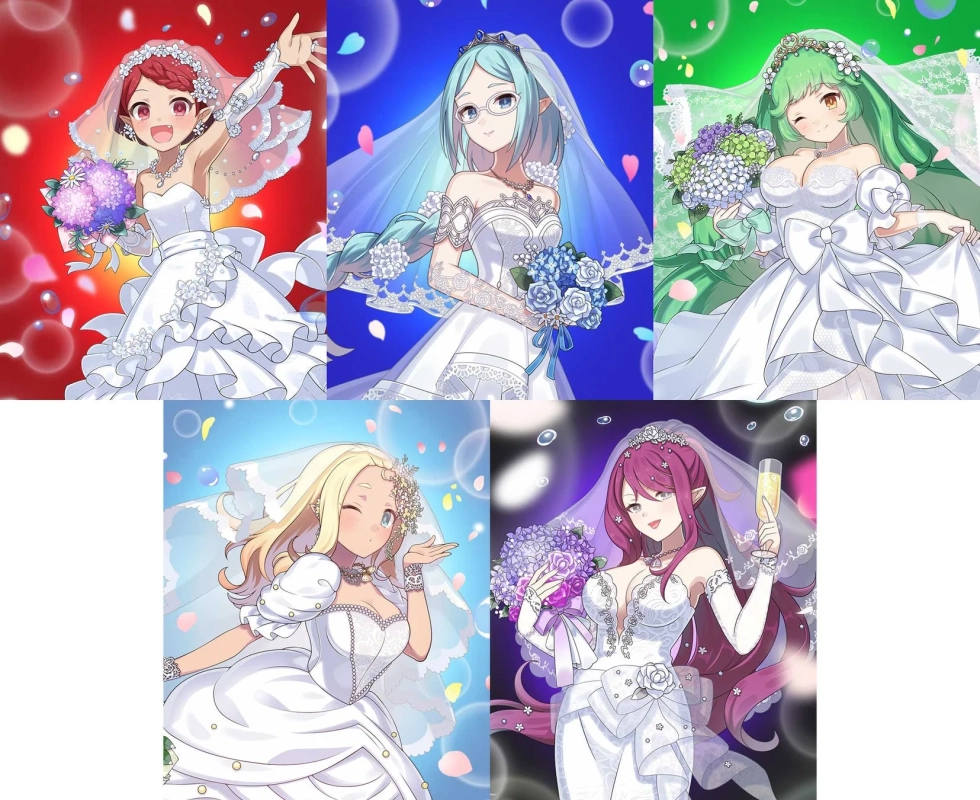 純白のウェディングドレス姿の使い魔