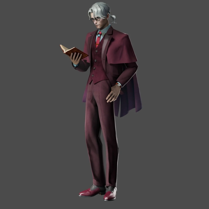 白髪と眼鏡の男性キャラクター