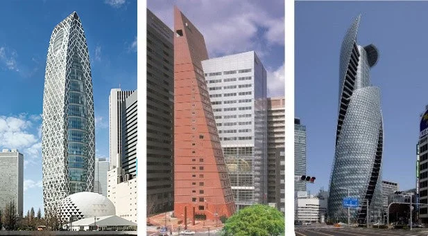 特徴的なデザインの超高層ビル群