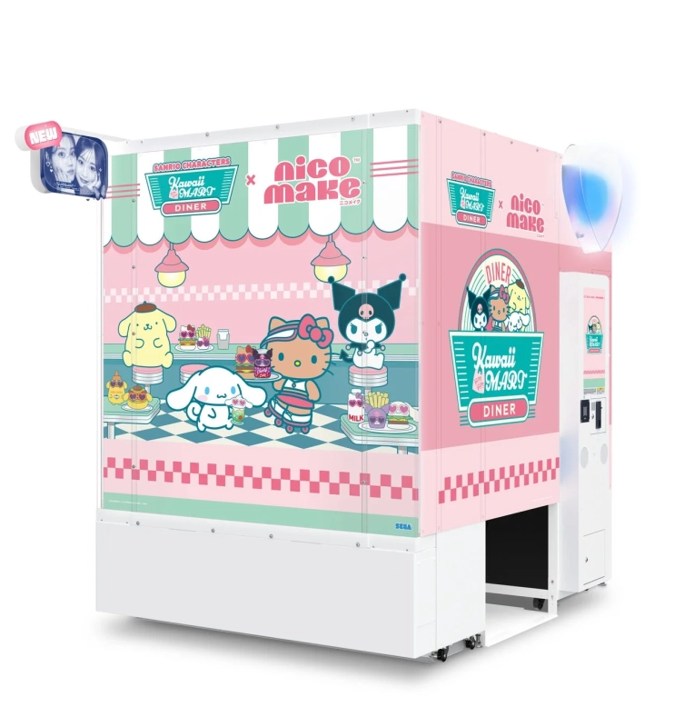 サンリオキャラクターズと『nico make』がコラボしたプリクラ機「Kawaii MARU DINER」
