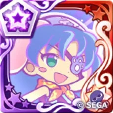 青い髪の可愛らしいアニメキャラクターが描かれたゲームのカードまたはアイコン画像