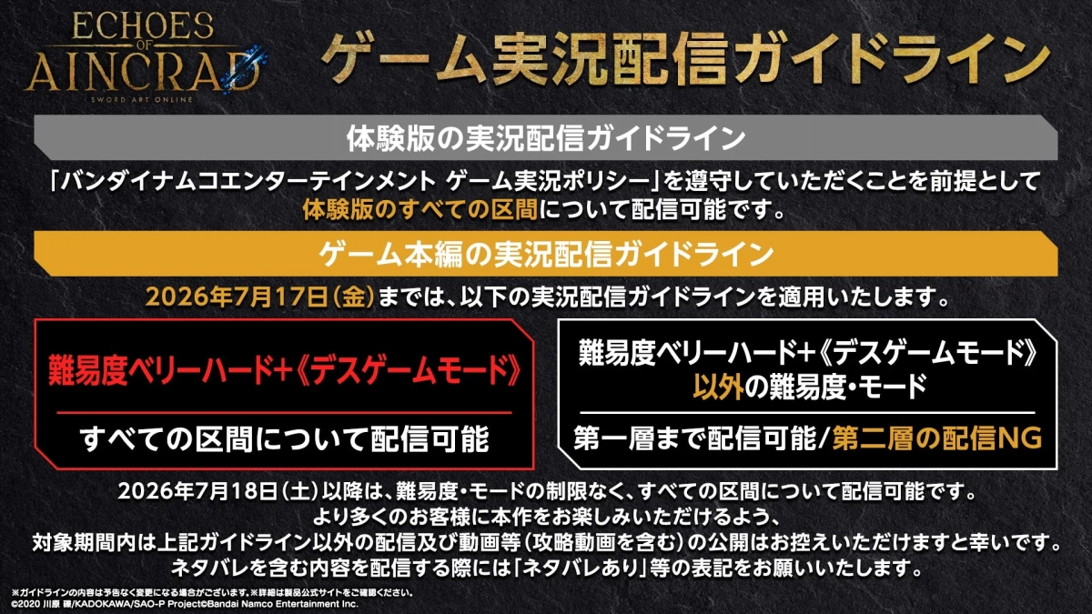ゲーム実況配信ガイドライン