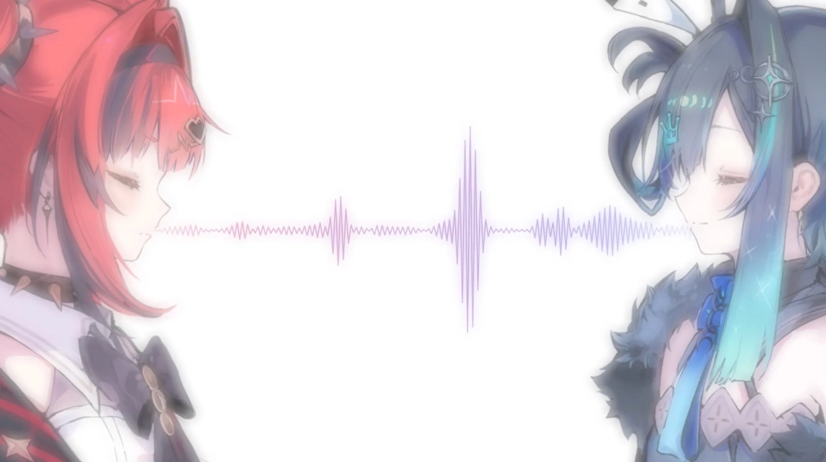赤髪と青髪の女性キャラクター