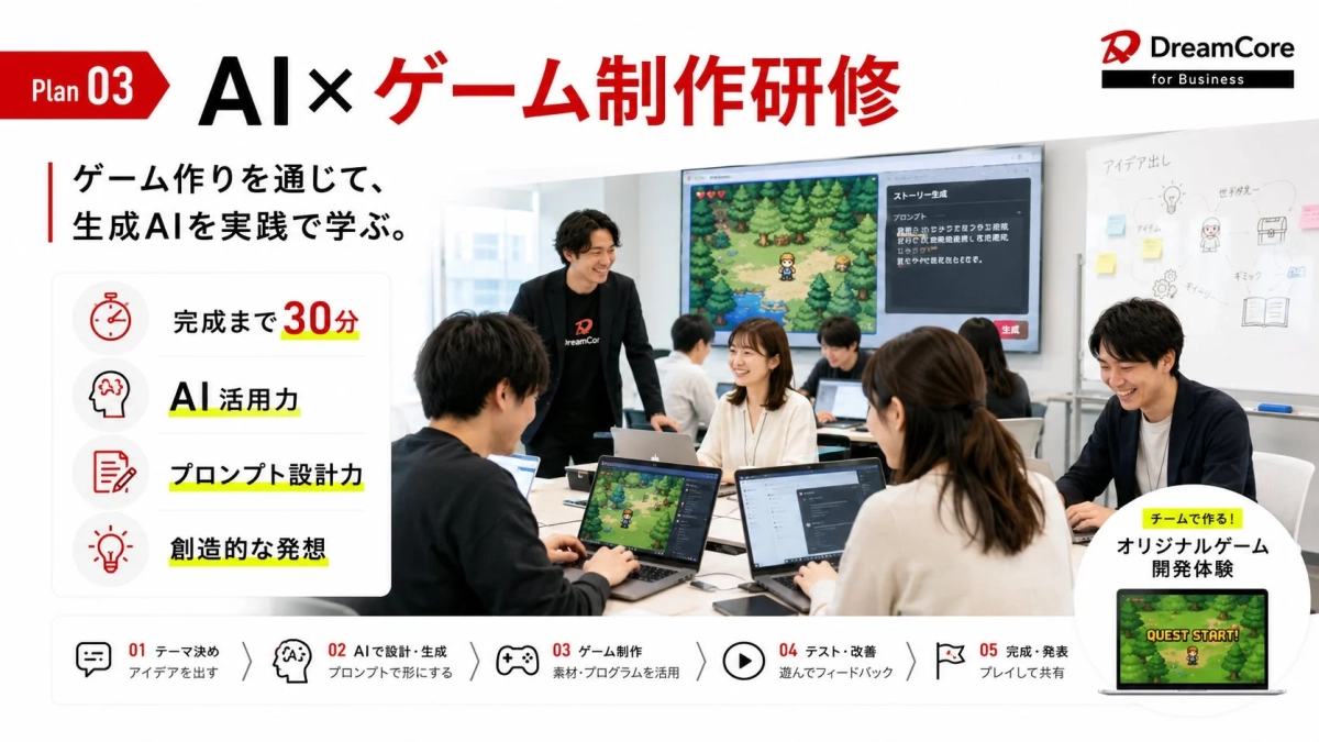 AI×ゲーム制作研修の様子