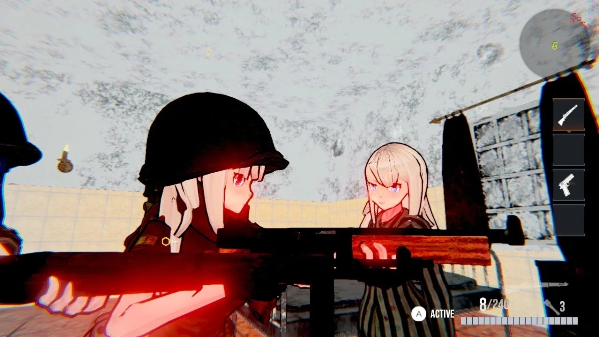 FPS視点の少女兵士