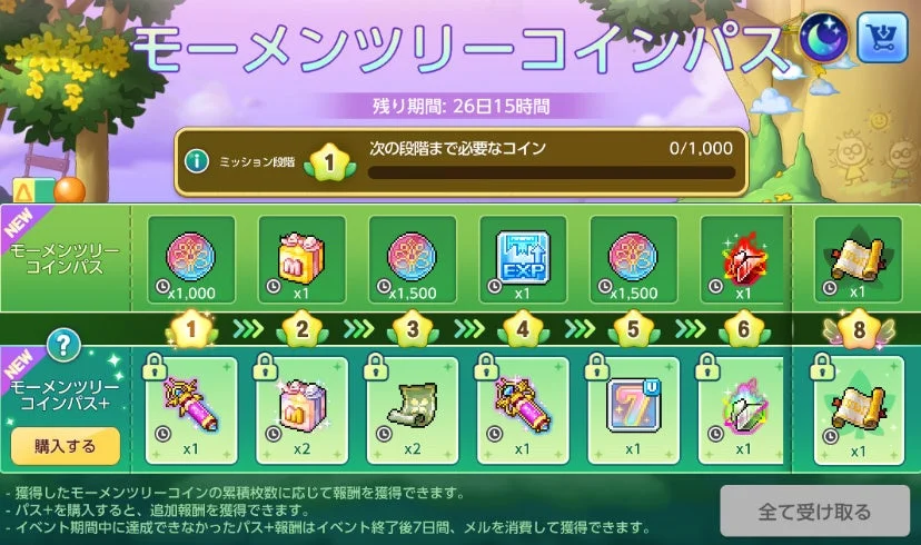 モーメンツリーコインパスUI
