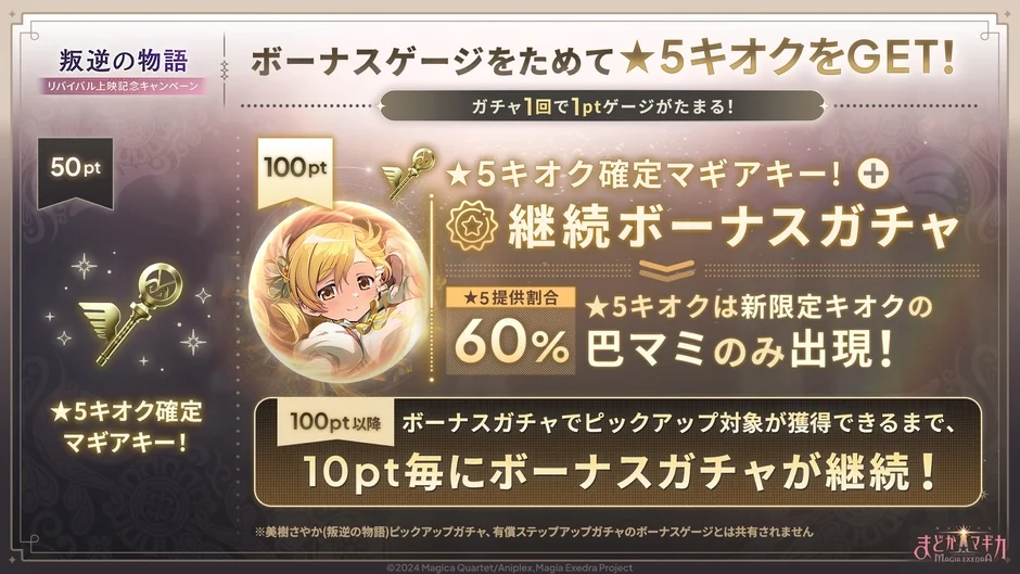 巴マミボーナスガチャ