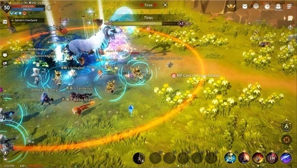 MMORPGのゲーム画面