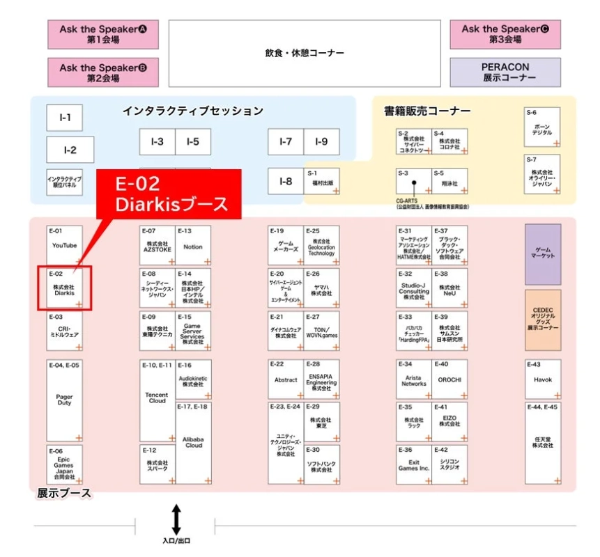 イベント会場のフロアプラン
