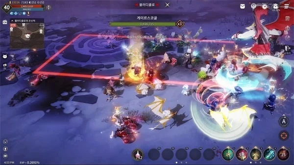 MMORPGの戦闘画面