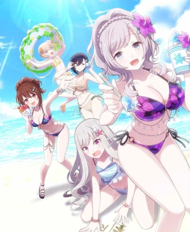 夏のビーチで楽しむ乙女たち