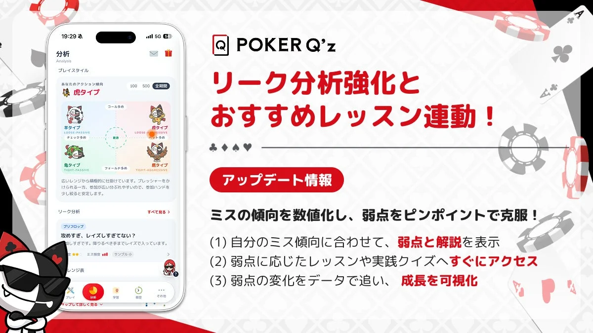 リーク分析とプレイスタイル診断の画面