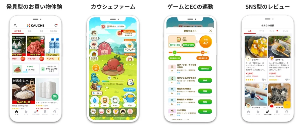 カウシェアプリの主要機能