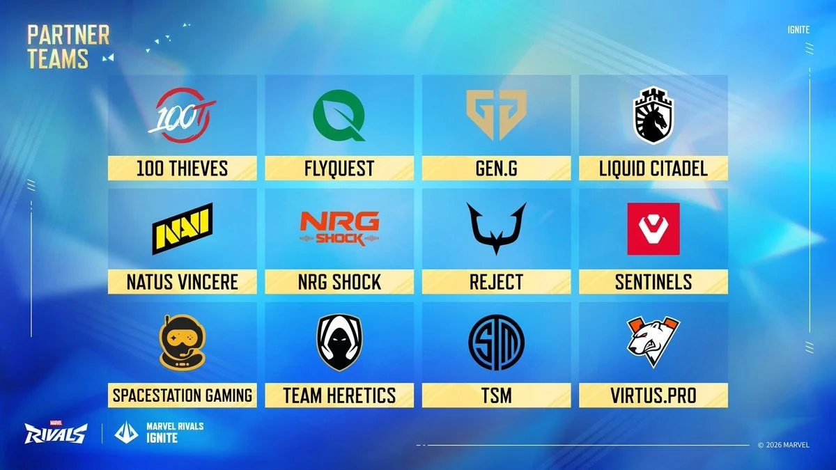 eスポーツゲーム「MARVEL RIVALS IGNITE」のパートナーチーム一覧