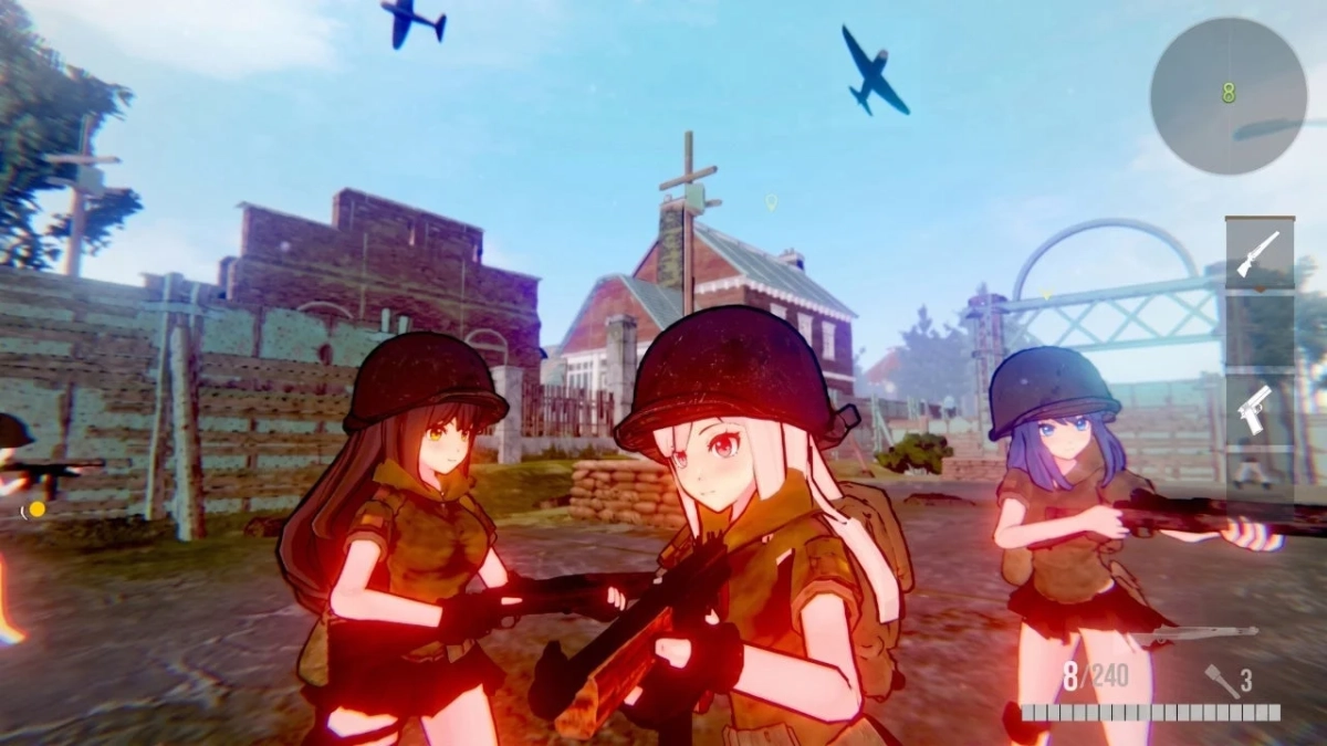 美少女兵士たちの戦闘シーン
