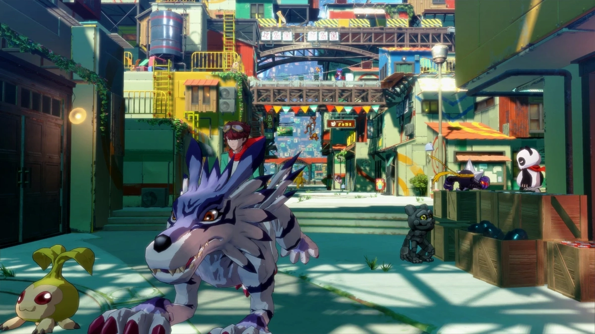 デジモンたちがいる街並み