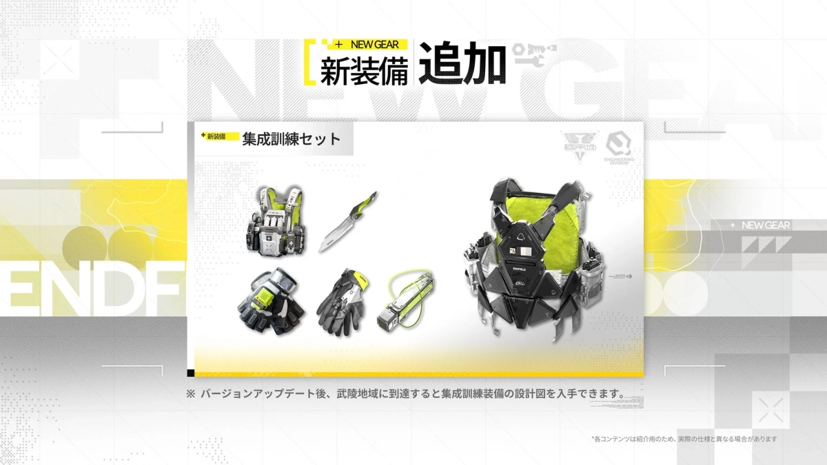 新装備 集成訓練セット