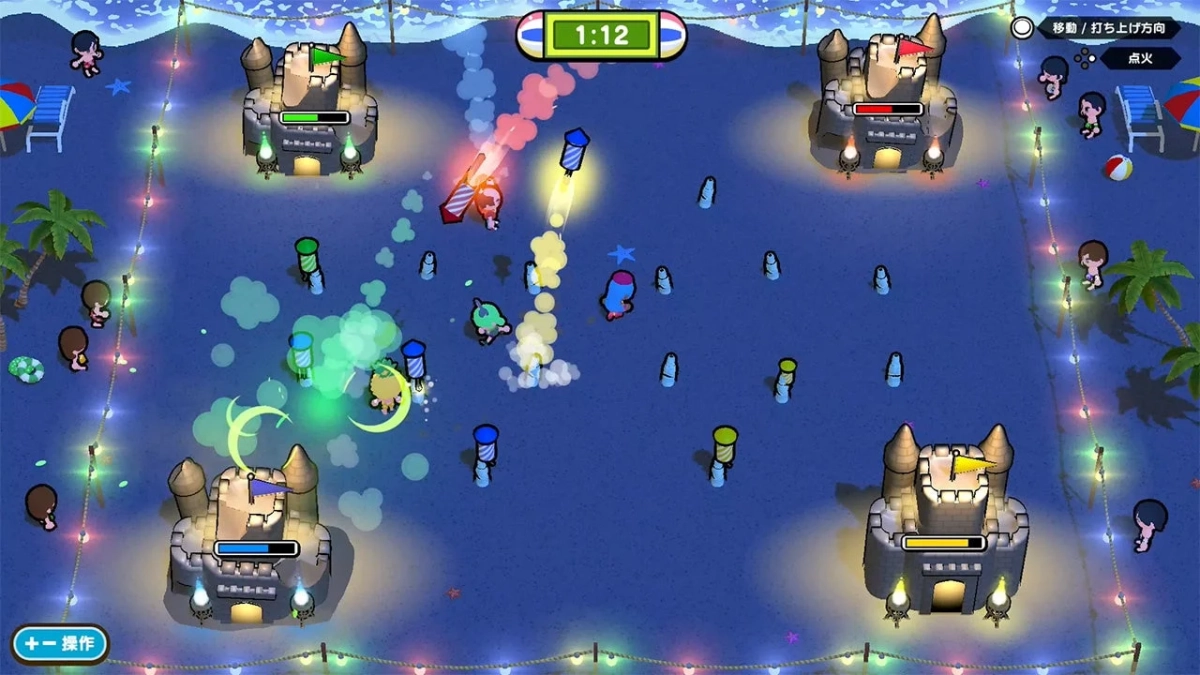 ロケット花火ゲーム画面