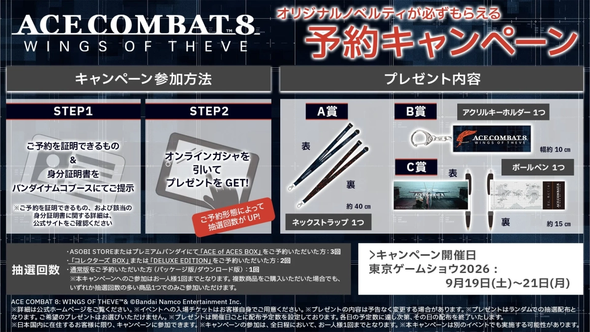 ACE COMBAT 8: WINGS OF THEVE 予約キャンペーン賞品