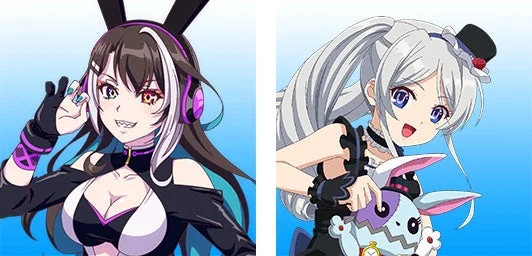 バニーガールとゴスロリ風キャラ
