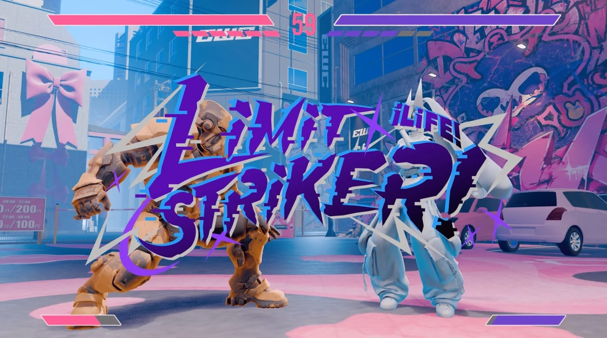 格闘ゲーム風の画面に「LIMIT STRIKE!」の文字