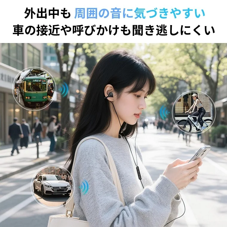 外出中に周囲の音に気づきやすい様子