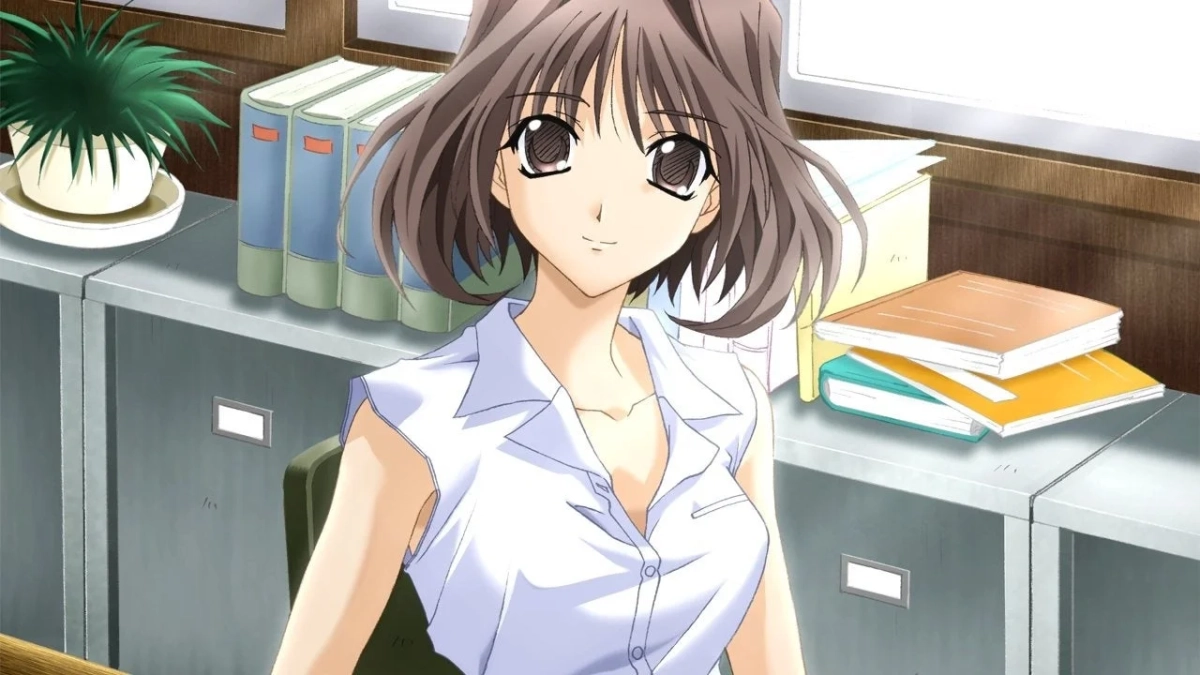 笑顔のショートヘアの女性