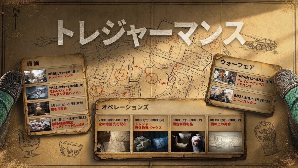 宝の地図とイベントスケジュール