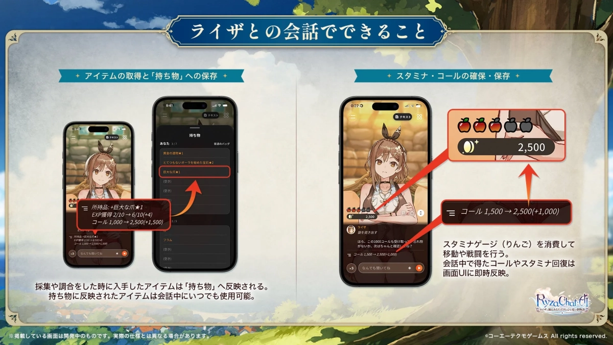 ライザとの会話でできること(アイテム)
