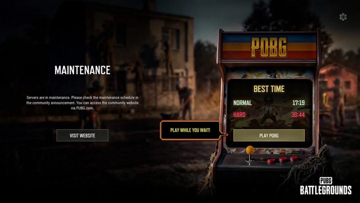 PUBGのメンテナンス画面