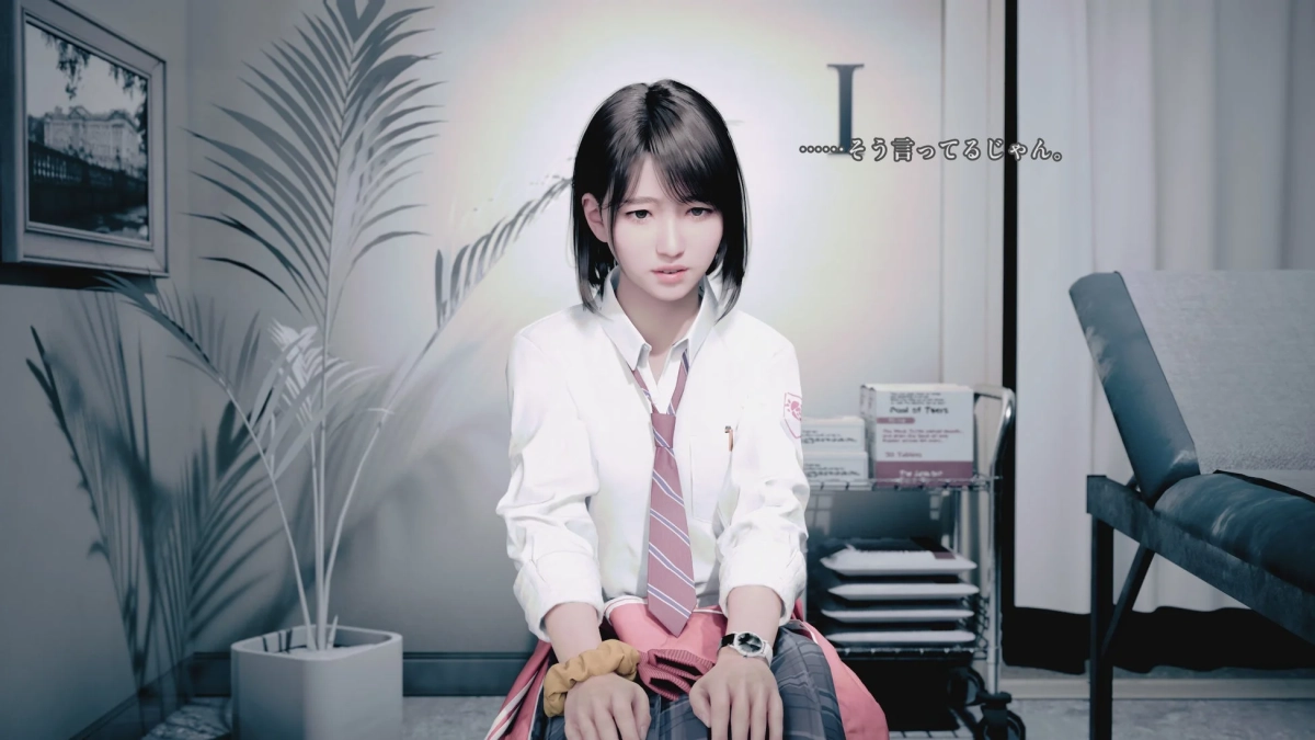 女子高生, 制服, 室内, 憂鬱