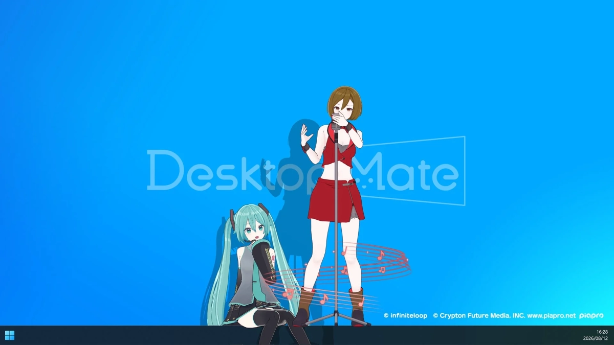 初音ミクと巡音ルカがデスクトップに