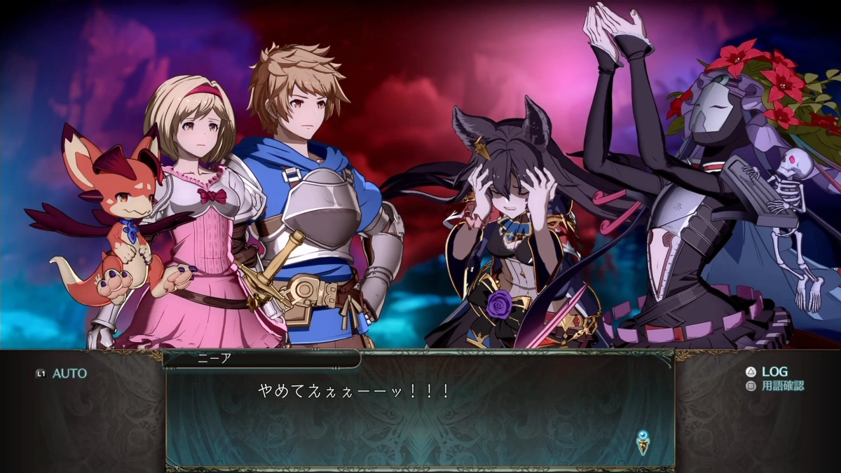 ゲーム画面：ニーアの会話シーン