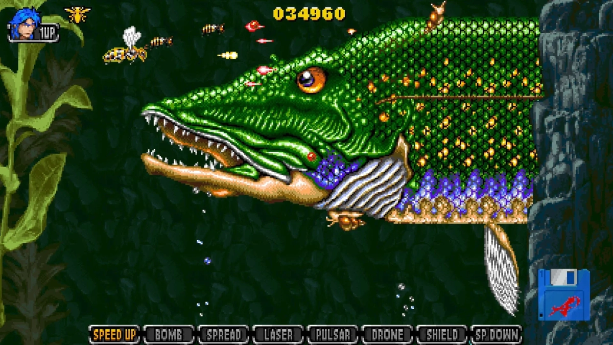 ゲーム画面、魚ボス
