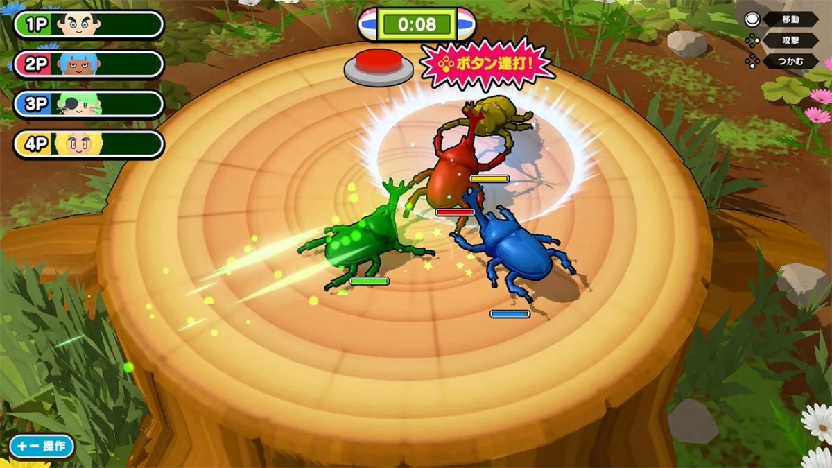 カブトムシ合戦ゲーム画面