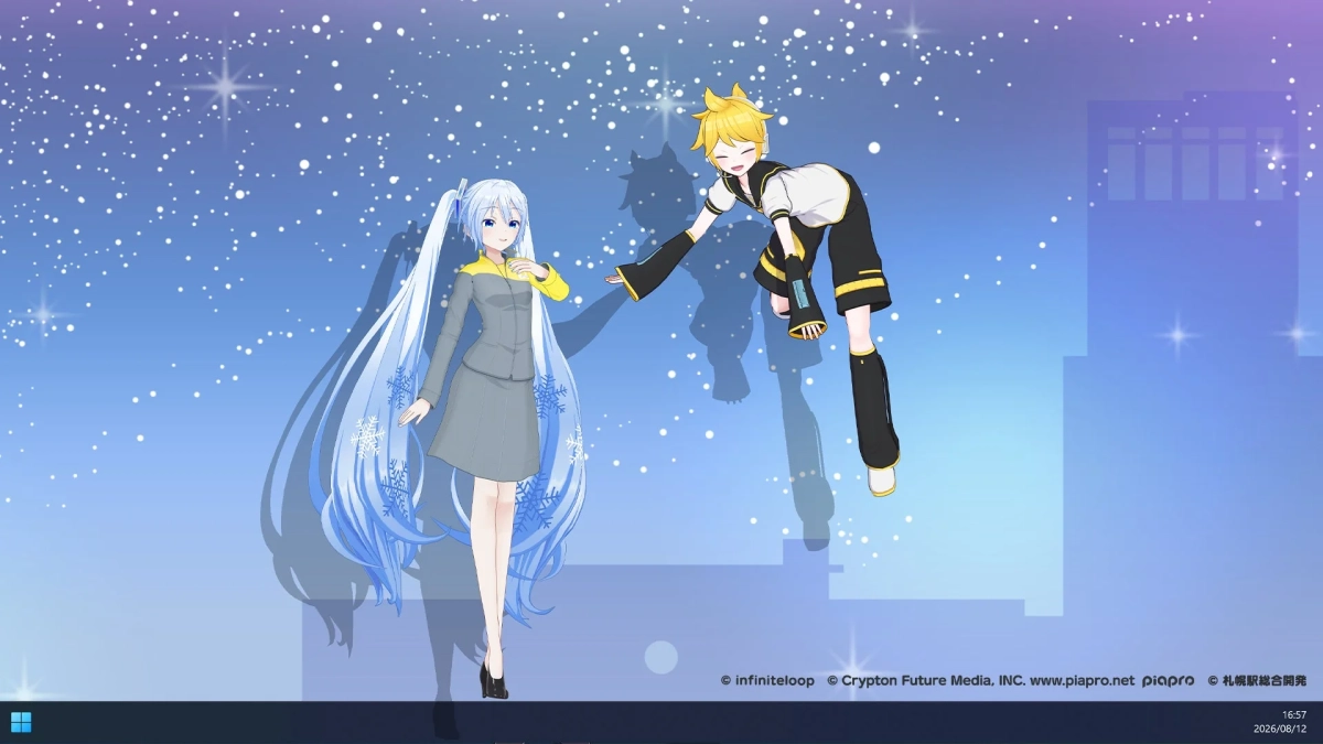雪ミクと鏡音リン