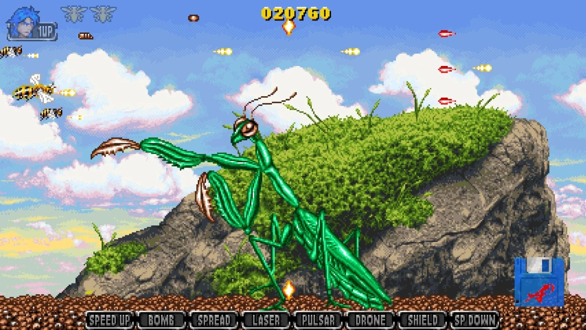 ゲーム画面、カマキリボス