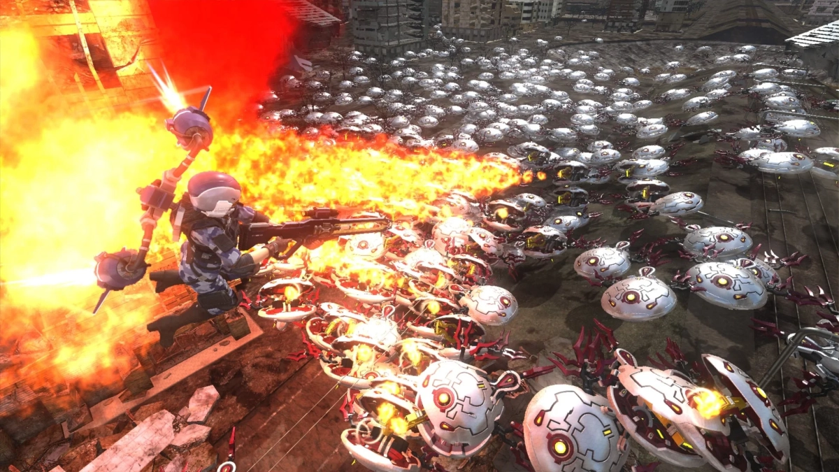 兵士とロボットの戦闘