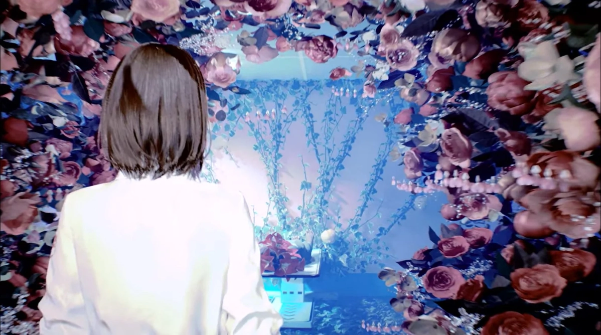 花, 女性, 後ろ姿, アート